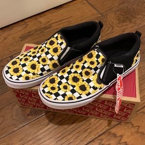 Checkered sunflower vans brand new